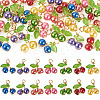 28Pcs 7 Colors Baking Paint Pearlized Glass Pendants PALLOY-TAC0184-1