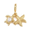 Brass Pave Clear Cubic Zirconia European Dangle Charms KK-N271-43G-1