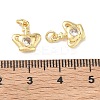 Brass Micro Pave Cubic Zirconia Charms KK-E797-01C-G-3