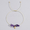 Bohemian Style Cross Natural Amethyst Braided Beaded Bracelets for Women XK2373-9-1