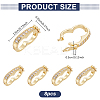 8Pcs Rack Plating Brass Micro Pave Clear Cubic Zirconia Twister Clasps ZIRC-WR0001-04G-2