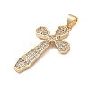 Brass Micro Micro Pave Clear Cubic Zirconia Pendants KK-A212-01B-G-2