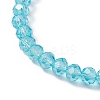 5Pcs 5 Colors Faceted Rondelle Glass Breaded Stretch Bracelets BJEW-JB10259-02-5