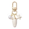 Spiral Shell & Synthetic Turquoise Starfish Pendant Decorations HJEW-JM03171-3