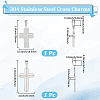 2Pcs 2 Styles 304 Stainless Steel Pendants STAS-BBC0007-71-2