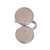 Non-Tarnish 304 Stainless Steel Open Cuff Ring Findings STAS-E124-05K-P-2