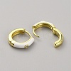 Enamel Hoop Earrings with Clear Cubic Zirconia EJEW-WH0004-39G-3