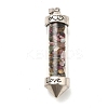 Mixed Gemstone Chip Glass Bottle Big Pointed Pendants G-P482-01P-2