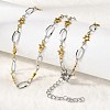 304 Stainless Steel Star Link Chain Necklaces for Women NJEW-A046-02A-GP-2