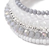 Non-magnetic Synthetic Hematite Bead & Glass Bangle Making BJEW-JB10989-3