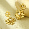 304 Stainless Steel Flower Dangle Stud Earrings for Women EJEW-U023-04G-01-1