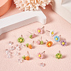 10pcs 8 style Flower Porcelain Stud Earrings EJEW-TA0001-30-3