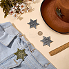 4Pcs 4 Styles Vintage SHERIFF DEPUTY Alloy Star Brooches JEWB-FG0001-80-4