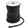 10M Round Braided PU Leather Cord LC-GF0001-13C-1