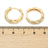 Twist Brass Clear Cubic Zirconia Hoop Earrings EJEW-Q016-19G-2