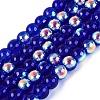 Electroplate Transparent Glass Beads Strands EGLA-Q132-4MM-A16-1