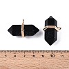 Natural Obsidian Double Terminal Pointed Pendants G-N345-09J-3