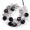 Natural Tourmalinated Quartz Beads Strands G-S345-8mm-30-3