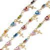 Enamel Heart with Evil Eye Link Chains CHC-C003-25G-02-1