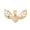 Brass Micro Pave Clear Cubic Zirconia Pendants KK-F930-23A-G-1