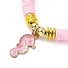 Polymer Clay Heishi Surfer Stretch Bracelet BJEW-JB09702-4