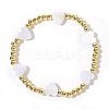 Brass Round Beads Strertch Bracelets SI5591-1-1