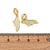 Brass Micro Pave Clear Cubic Zirconia European Dangle Charms KK-A265-07G-3