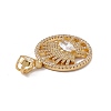 Brass Micro Pave Clear Cubic Zirconia Pendants KK-G439-04G-3