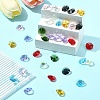48Pcs 8 Colors Electroplate Glass Links Connectors EGLA-FS0001-48-8