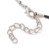 Electroplate Glass & TOHO Round Seed Beaded Snowflake Pendant Black Waxed Cotton Cord Necklaces for Women NJEW-MZ00125-5