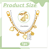 Brass Heart Locket Pendant with 304 Stainless Steel Sun Compass Pendant Oval Link Chain Bag Decorative Chains HJEW-PH02276-2