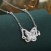 Brass & Alloy Pave Clear Cubic Zirconia Pendant Necklaces WG9D488-01-2