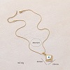 Trendy Cartoon 304 Stainless Steel Enamel White Evil Eye Rhombus Pendant Necklaces for Women MQ6271-5