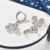 Brass Cherry Hoop Earrings EJEW-R016-04G-2