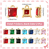 14Pcs 7 Colors Brass Micro Pave Cubic Zirconia Pendants KK-SC0006-65-2
