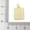 Brass Pave Natural White Shell Pendants KK-S522-09G-F-2