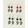 Dangle Leaf Earrings EJEW-JE00177-M-1