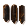 Natural Tiger Eye Pointed Pendants G-C158-05E-1