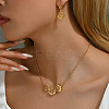 Elegant Hollow Fan Brass Necklace & Dangle Earrings Set RC4710-4