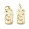 Brass Micro Pave Clear Cubic Zirconia Charms X-ZIRC-L076-054G-1