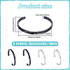 4Pcs 2 Colors C-Shaped 201 Stainless Steel Grooved Cuff Bangles STAS-UN0065-25B-2