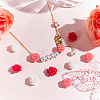 64Pcs 8 Colors Synthetic Coral 3D Flower Rose Beads CORA-GA0001-02-5