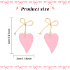 5 Pairs 5 Colors  Alloy Bowknot with Heart Dangle Stud Earrings EJEW-AN0003-59-2