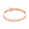 Crystal Rhinestone Flat Round Bangle with Roman Numeral BJEW-N017-007RG-2