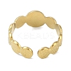 Ion Plating(IP) 304 Stainless Steel Enamel Textured Round Cuff Finger Rings RJEW-L107-066G-02-3