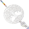201 Stainless Steel Tree of Life Shape & Rainbow Crystal Glass Hanging Suncatcher HJEW-JM04680-4