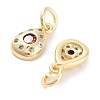 Brass Micro Pave Cubic Zirconia Charms KK-C051-02G-03-2