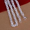Popular Silver Color Plated Brass Byzantine Chain Necklaces For Men NJEW-BB12696-20-3