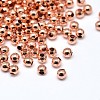 Brass Solid Round Beads KK-M085-26RG-NR-1