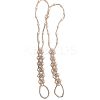 Rhombus Plastic Pearl with Glass Seed Beaded Stretch Toe Ring Anklets for Women FS-WGADC6C-01-5
